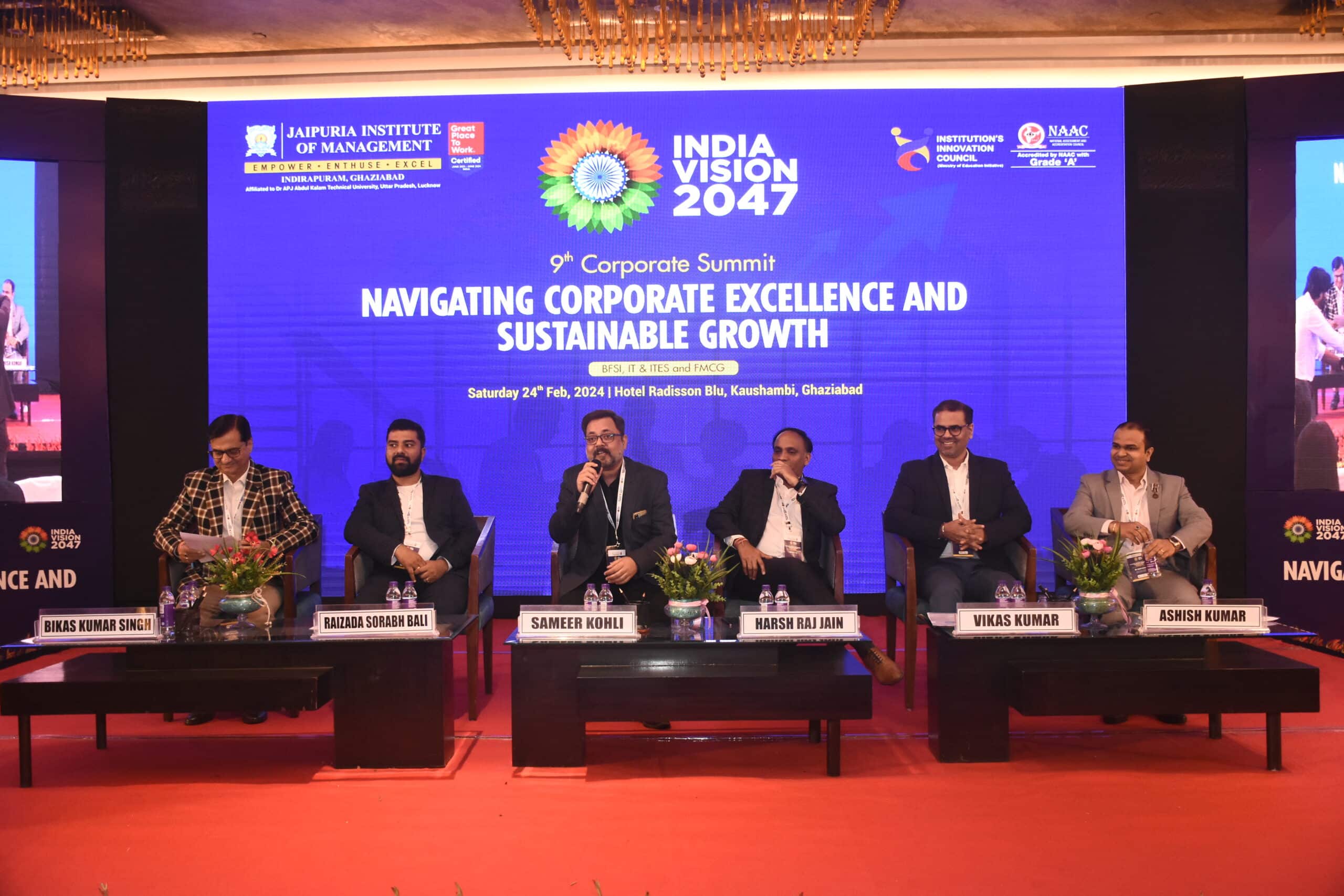 Panel discussion at the 9th Corporate Summit; Visionaries shaping India's IT/ITES sector; Technology for inclusive growth.