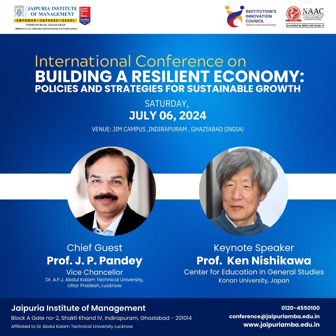 Announcing Chief Guest and Keynote Speaker for International Conference on Building a Resilient Economy