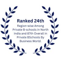 Ranked 24th Region-wise Among Private B-schools In North India And 87th Overall In Private Bschools By Business World