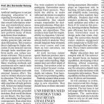 Jaipuria Institute of Management Hindustan Times D-17-6-2026 P-23 New Delhi - Jaipuria Institute of Management, Indirapuram Ghaziabad Op-ed newspaper layout with a bold headline: 'Why universities must prioritize skills which AI cannot replicate' across three columns of dense text by Prof. (Dr.) Davinder Narang.