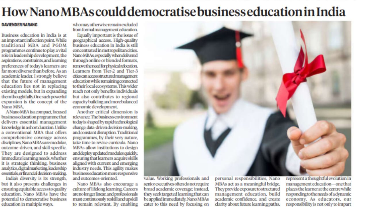 Prof. (Dr.) Daviender Narang, Director, Jaipuria Institute of Management, Date- 3-2-2026,Page- 10, All Editions